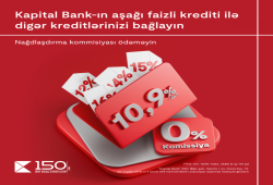 Kapital Bank-ın aşağı faizli krediti ilə digər kreditlərinizi bağlayın