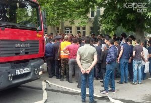 Gəncədə yanğın: İki FHN işçisi yaralandı