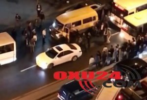 Bakıda sürücülər dava etdi - HƏRƏKƏT DAYANDI +VİDEO