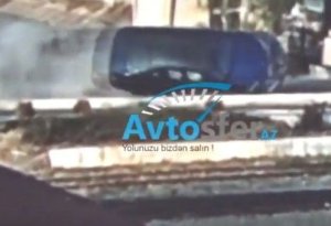 BMW belə aşdı - Bakıda ŞOK görüntü