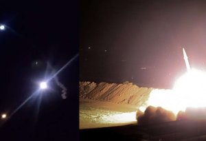 İranın ABŞ bazasına atdığı ballistik raketlərin görüntüsü - VİDEO