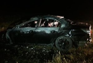 Azərbaycanda DƏHŞƏT: Sürücü  maşın qarışıq yanıb öldü  - 18+ VİDEO