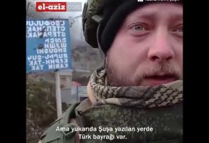 Şuşada Türk bayrağını görən rus jurnalist görün nə hala düşdü - VİDEO