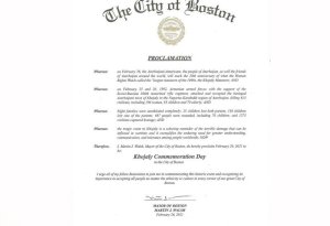 Boston şəhər meri 26 fevral tarixini Xocalı soyqırımının anım günü elan edib