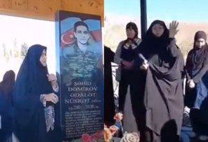 Şəhid məzarı başında İsraili lənətləyən qadın görün kim imiş - ŞOK FAKT