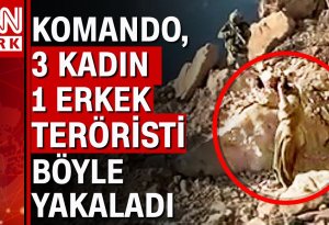 Qadın terrorçu mağaradan belə tutuldu - ŞOK VİDEO