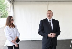 Prezident və birinci xanım Ağdama səfər ediblər