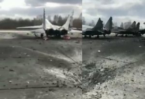 Ukrayna ordusunun qırıcılarının yerləşdiyi baza raketlə məhv edildi - VİDEO