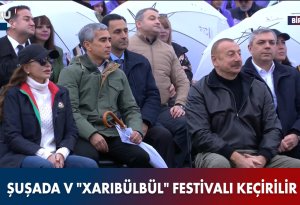 İlham Əliyev və Mehriban Əliyeva Şuşada “Xarıbülbül” Festivalında - CANLI YAYIM