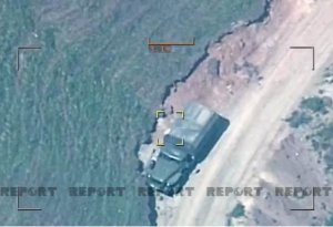 Азербайджанский БПЛА уничтожил военный автомобиль армянских террористов