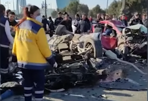 5 nəfərin öldüyü qəzadan dəhşətli video yayıldı (18+)
