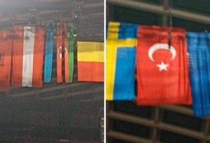 İrəvanda Azərbaycan Bayrağı cırılaraq asılıb - FOTO