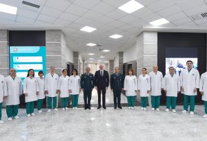 Prezident Bakıda DSX-nin yeni hərbi hospital kompleksinin açılışında iştirak edib