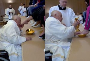 Papa məhbus qadınların ayaqlarını yuyub öpdü - VİDEO