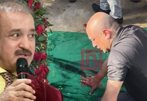 Oğlu Cavanşir Məmmədovun məzarı önündə göz yaşı tökdü - VİDEO