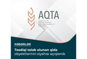 Təsdiqi tələb olunan qida obyektlərinin    siyahısı     açıqlandı