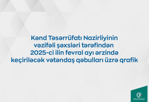 Nazirliyin vəzifəli şəxsləri bu tarixlərdə    qəbul   keçirəcək