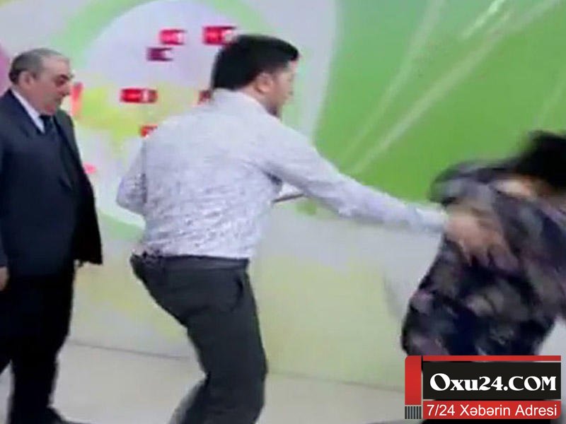 Almaz Ələsgərli canlı yayımda yıxıldı - VİDEO