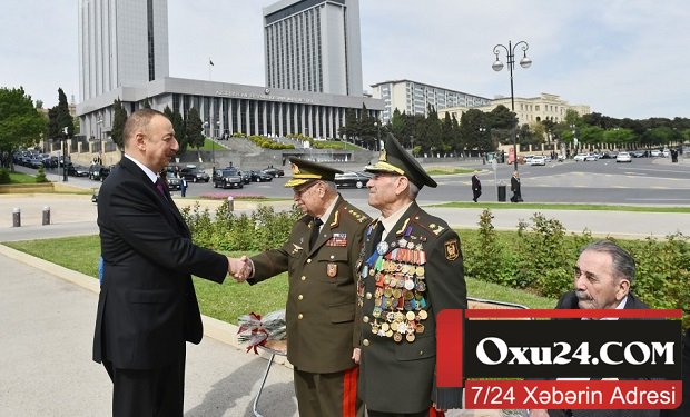 Prezident Qələbə Günü ilə bağlı mərasimdə — YENİLƏNİB