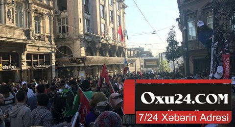 İstanbul AYAĞA QALXDI - İsrail və Amerika əleyhinə ETİRAZ DALĞASI - FOTO