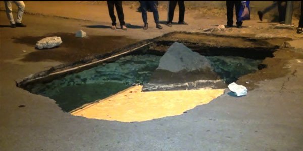 Azərbaycanda daha bir yol çökdü - SƏBƏB