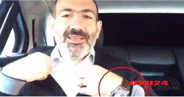 Paşinyan yenə qalmaqala düşdü - 50 min dollarlıq saatı ilə