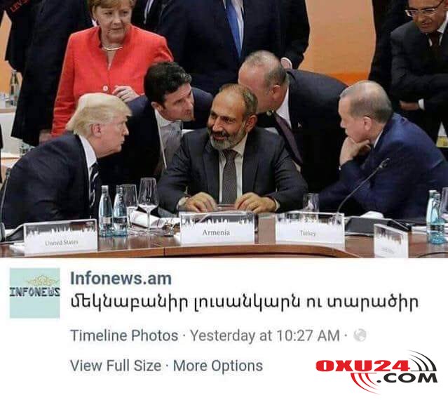 Ermənistan mediası Paşinyanı fotomontajla arzusuna çatdırdı – Fotofakt