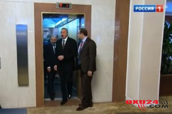 Sensasion kadrlar: Əliyevlə Paşinyan bir liftdə - VİDEO