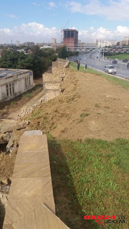 Bakının daha bir hissəsində sürüşmə - Uçqunu oldu