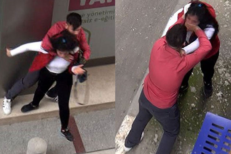 Gənc  qız  gecə  küçədə  sevgilisinə  görün  nə  etdi -  VİDEO