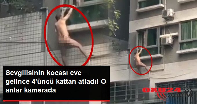 Evə gələn ər arvadını məşuquyla tutdu, oğlan çılpaq halda özünü eyvandan atdı - VİDEO