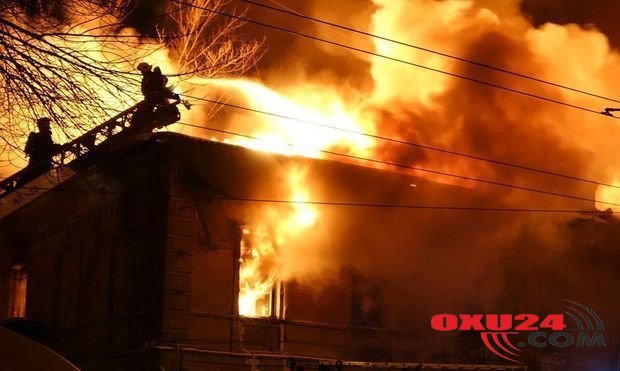 Ağdaşda güclü yanğın olub