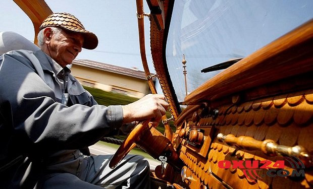 71 yaşlı pensiyaçı taxtadan maşın düzəltdi — FOTOLAR