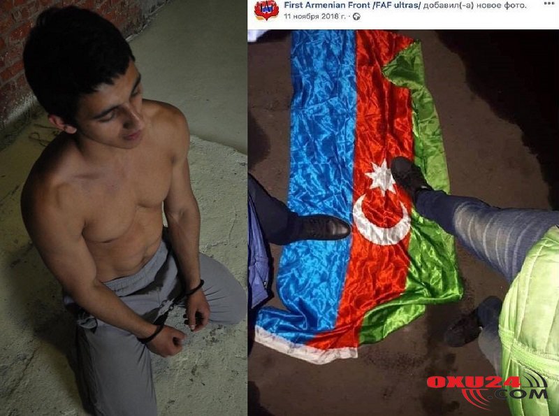 Azərbaycan bayrağını təhqir edən erməni bu hala salındı