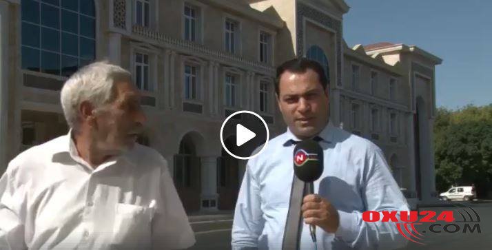 Canlı yayımda müxbirin başına iş gəldi,yaşlı kişi...