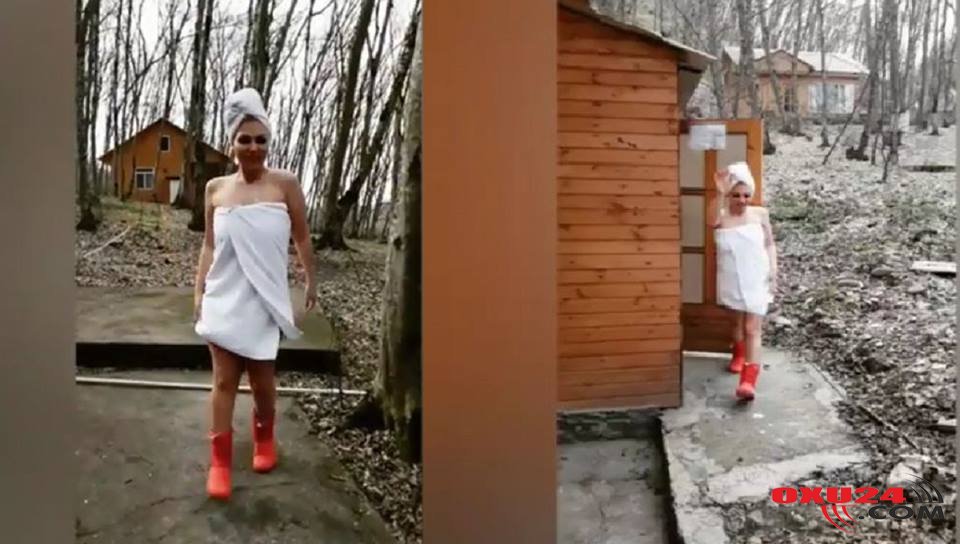 Azərbaycanda daha bir biabırçı görüntülər  yayıldı: Qız hamam xalatında meşədə...