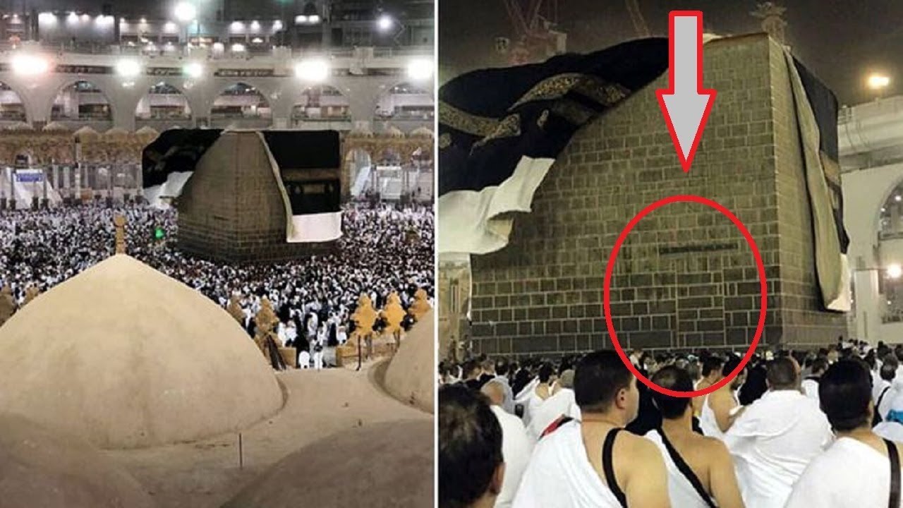 ŞOK görüntü: Kəbənin üzərindəki örtüyü külək uçurdu, gizli qapı üzə çıxdı