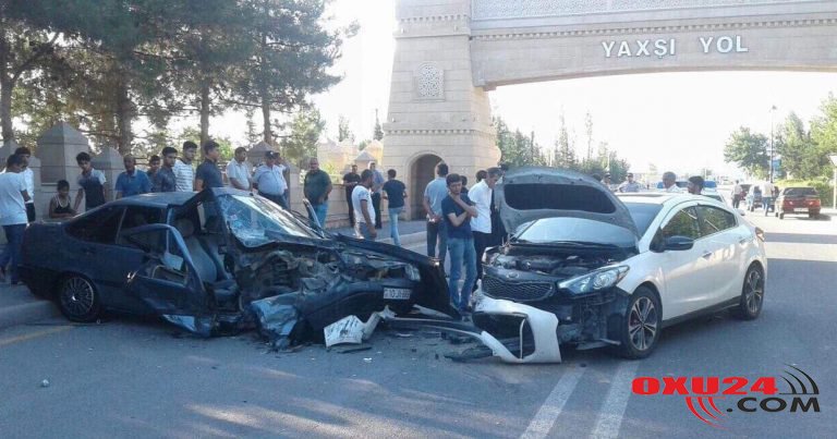 Azərbaycanda dəhşətli avtomobil qəzası - Maşınlar bir-birinə girdi