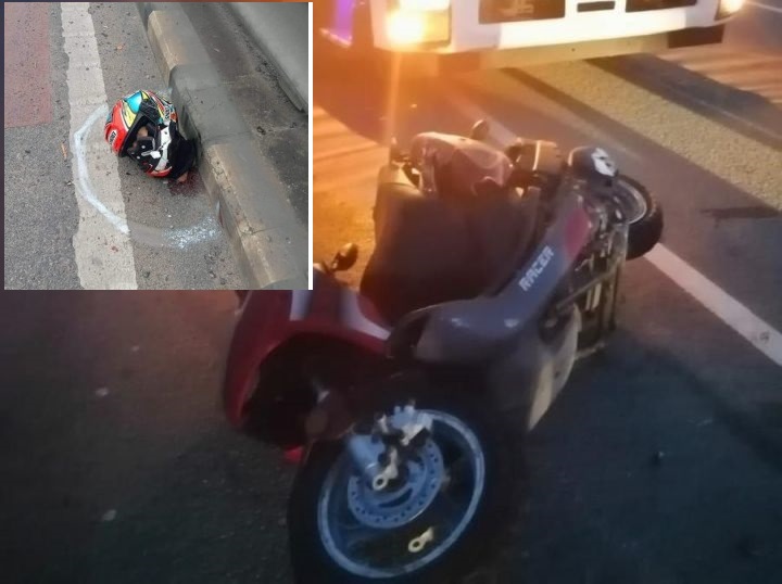 Maşının altından çıxan təkər baykerin başını qoparıb