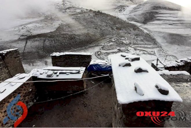 Azərbaycana qar yağdı — FOTOLAR