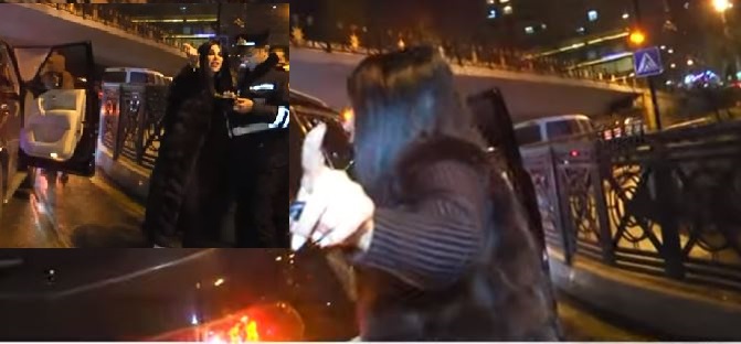 Bakıda “Infiniti” ilə qəza törədən qız adamlara hücum çəkdi - Şok VİDEO