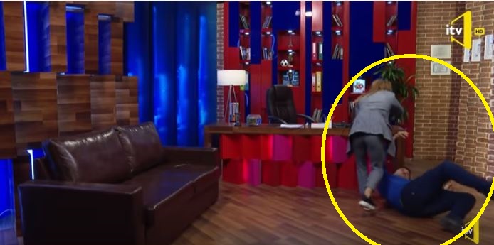 İTV-nin efirində dava: Qadın qonaq aparıcını döydü +VİDEO