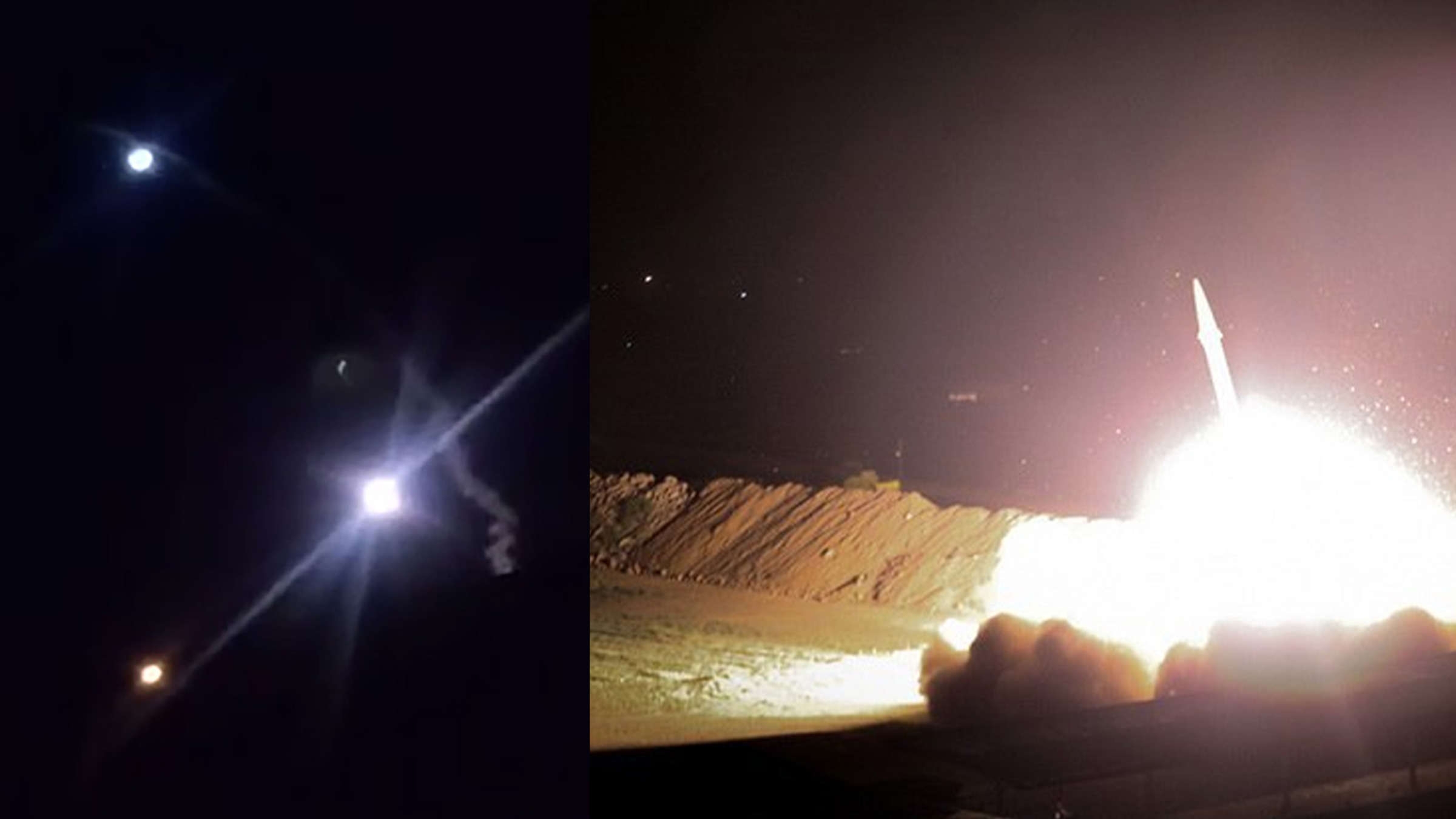 İranın ABŞ bazasına atdığı ballistik raketlərin görüntüsü - VİDEO