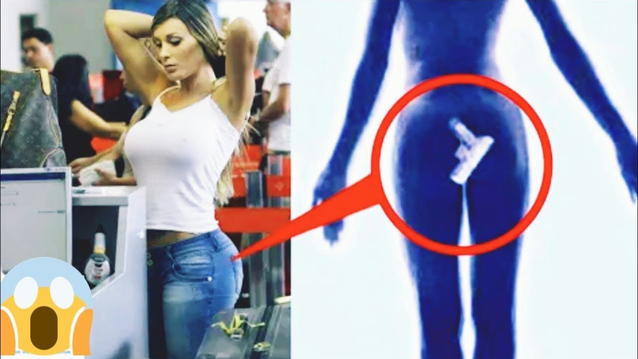 Hava limanında qadının alt paltarından çıxanlar işçiləri şoka saldı +VİDEO