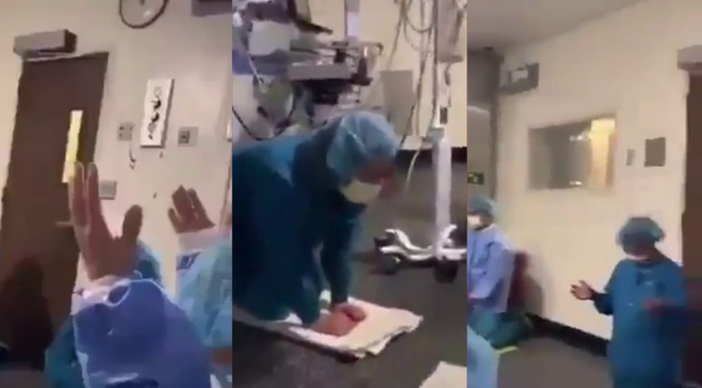ABŞ-da tibb işçiləri virusa görə diz çöküb Allaha yalvarır - Video