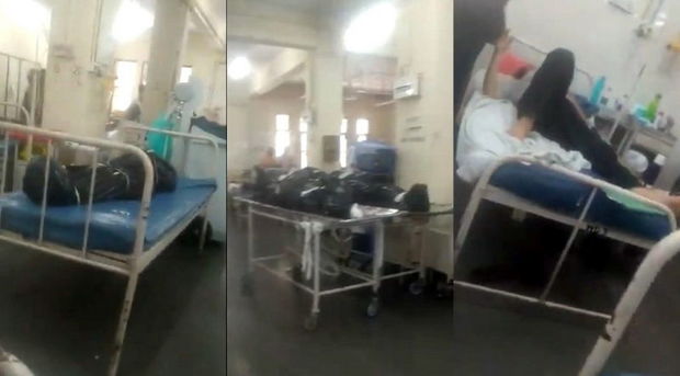 Tükürpədici görüntü: Koronavirusdan ölənlər xəstələrlə eyni otaqda saxlanılır