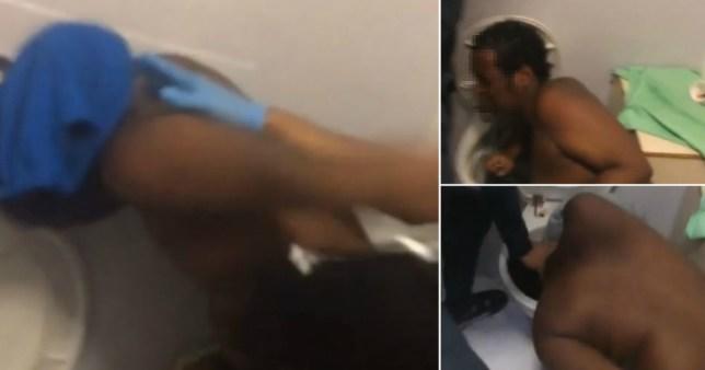 Qızı  zorlayan oğlanı həbsxanada bu hala saldılar  (18+VİDEO)