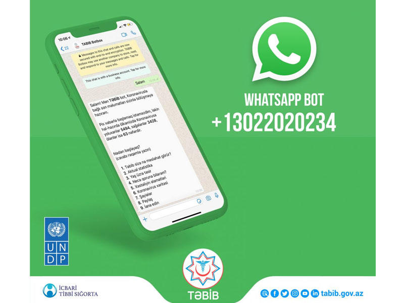 Vətəndaşları COVID-19 haqda ən son məlumatlarla təmin edəcək \\\"WhatsApp\\\" botunu istifadəyə verildi