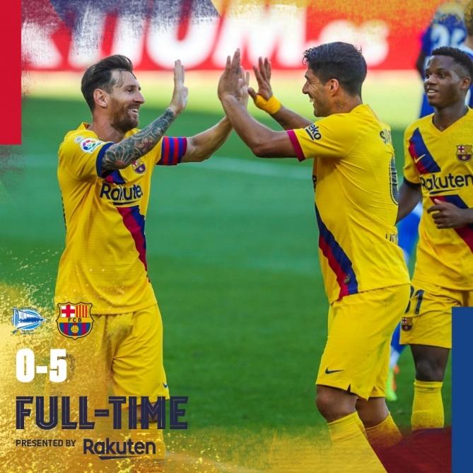\\\"Alaves\\\" - \\\"Barselona\\\" oyununda 5 qol vuruldu