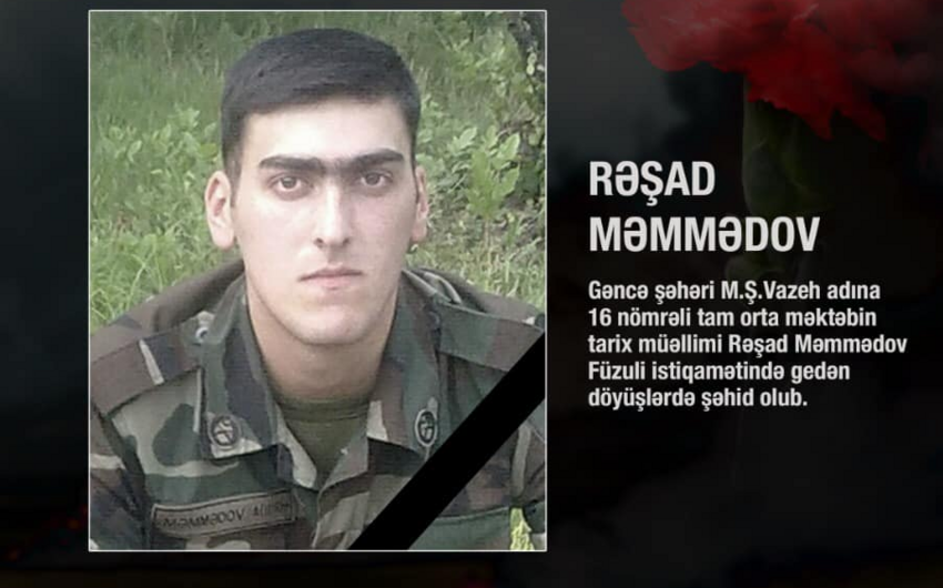 Füzulidə şəhid olan tarix müəllimi